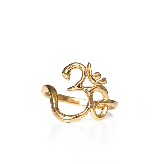Gold Om Ring yoga jewelry - Blooming Lotus Jewelry