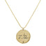 Gold Mantra Coin Necklace with organic surface - personalized one day at a time - Blooming Lotus Jewelry