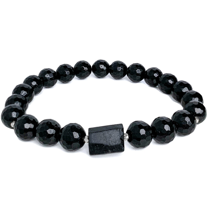 Buy REBUY Black Tourmaline Stone Bracelet For Both Men & Women | Reiki  Crystal Healing Bracelet Help To Protect Against Negative Energy | 8mm Bead  size, Pack of 1 at Amazon.in