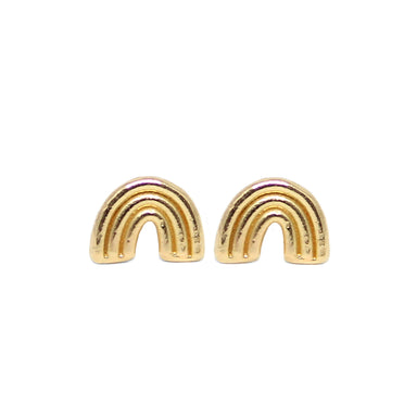 Tiny Rainbow Stud Earrings gold - Blooming Lotus Jewelry