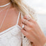 Silver Lotus Ring Stacking Rings Mantra Ring on model - Blooming Lotus Jewelry