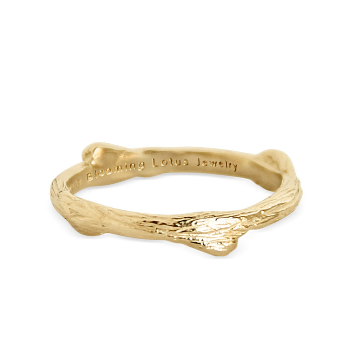 Gold Branch Twig Stacking RIng - Blooming Lotus Jewelry