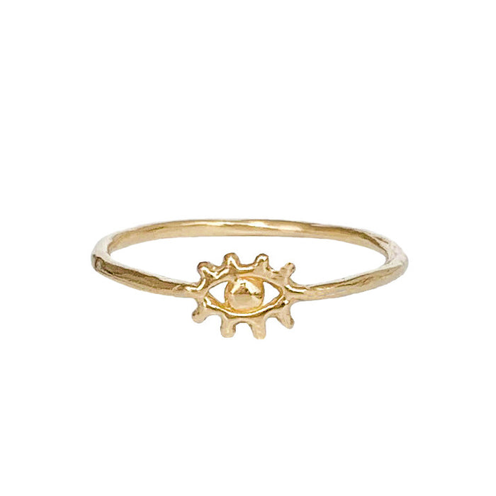 Tiny Gold Eye of Protection Ring - Blooming Lotus Jewelry