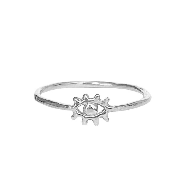Tiny Silver Eye of Protection Ring - Blooming Lotus Jewelry