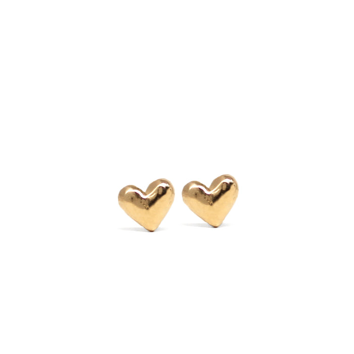 Tiny Heart Stud Earrings - gold - Blooming Lotus Jewelry