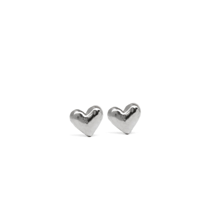 Tiny Heart Stud earrings - silver - Blooming Lotus Jewelry