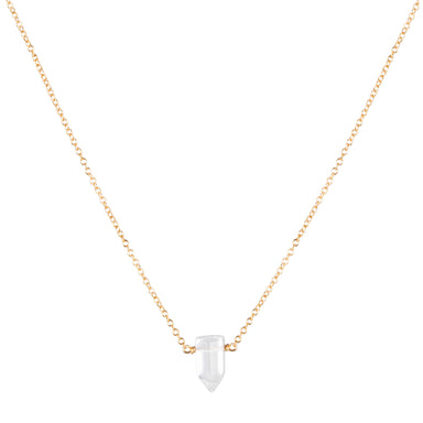 Tiny Master Healer Clear Quartz Necklace - gold - Blooming Lotus Jewelry