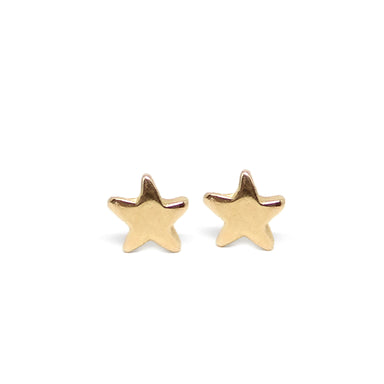 tiny gold star stud earrings pair