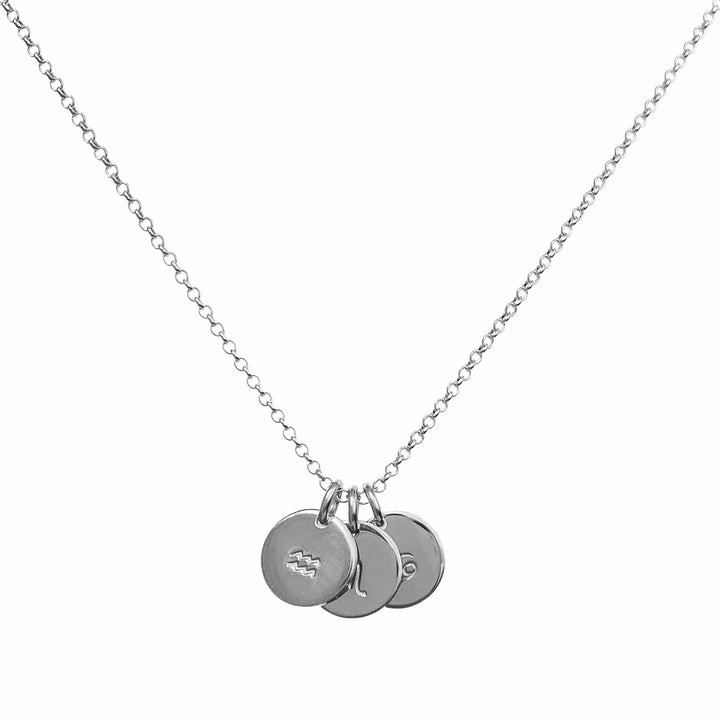 Tiny Zodiac Necklace - Aquarius - Scorpio - Cancer - disc - personalized - Blooming Lotus Jewelry