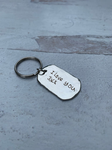 Dog Tag Key Ring | Sterling